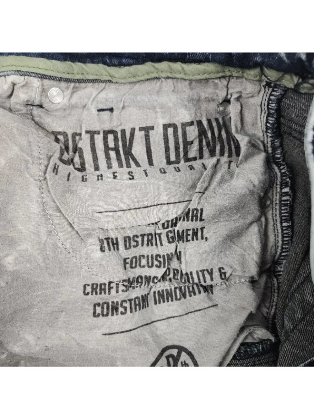 Dstrkt Jeans Mens 38x33 Blue Bleached Moto Biker Denim